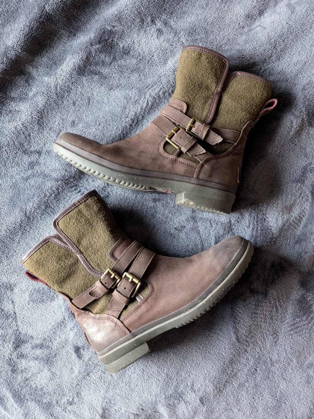 UGG Brown Leather Waterproof Boots, Size 9